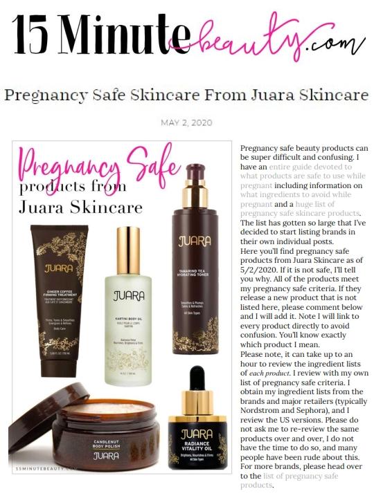 15MINUTEBEAUTY.COM: Pregnancy Safe Skincare From JUARA Skincare JUARA Skincare