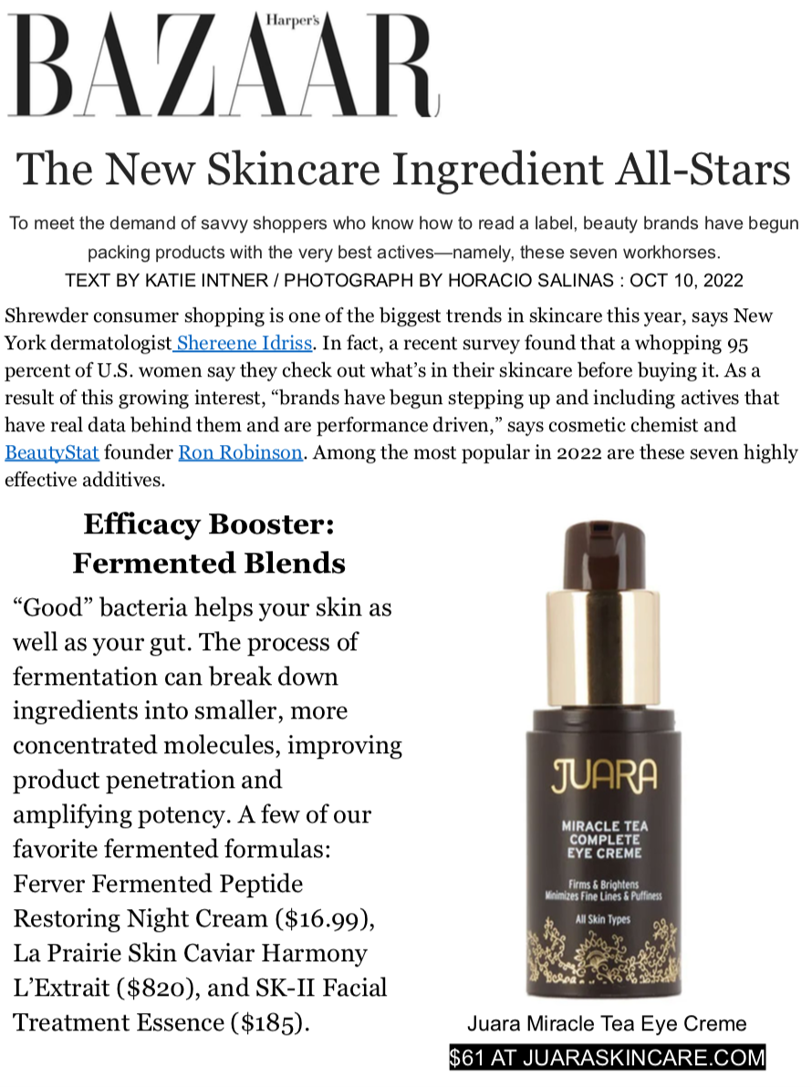 BAZAAR: The New Skincare Ingredient All-Stars JUARA Skincare