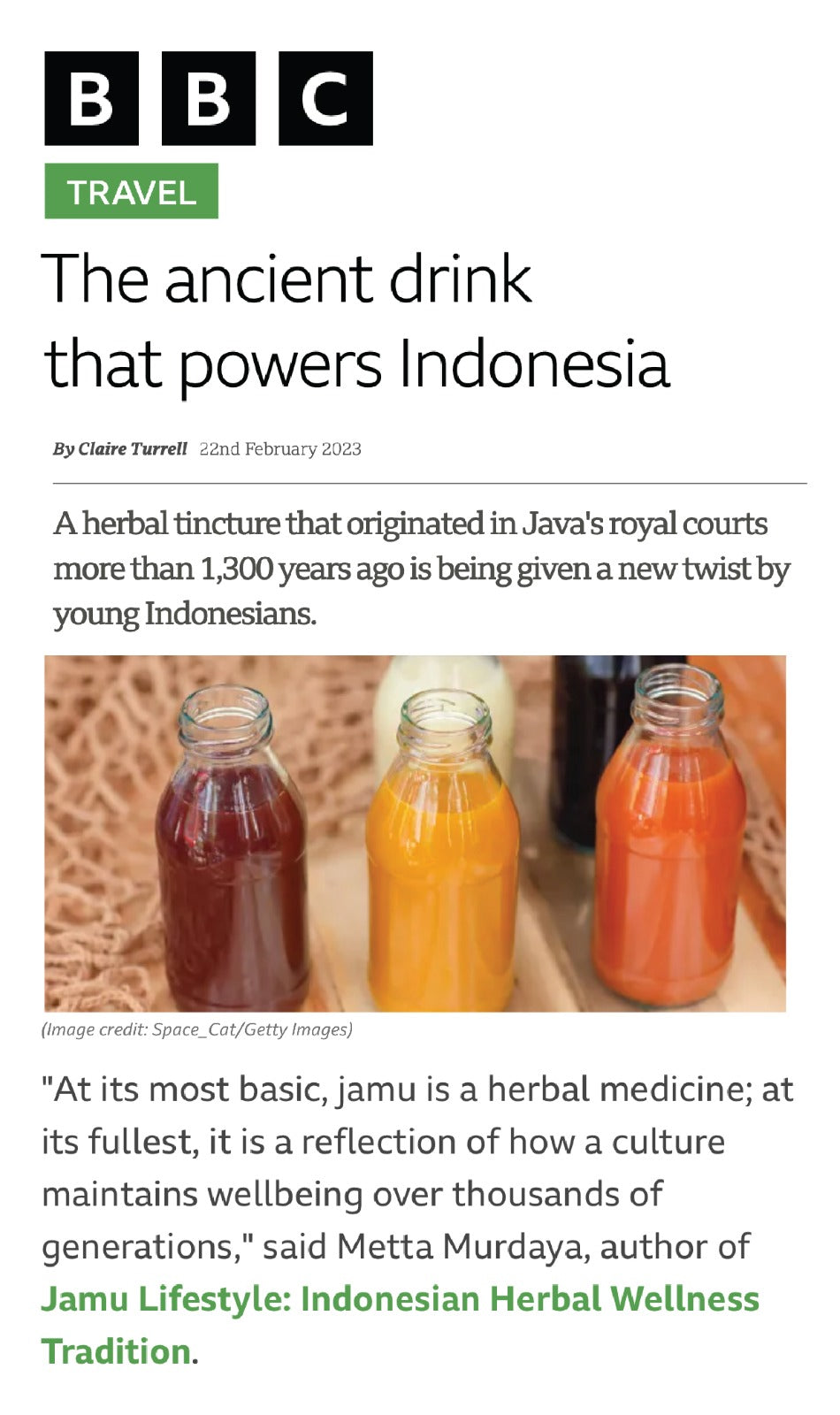 BBC: The Ancient Drink That Powers Indonesia JUARA Skincare