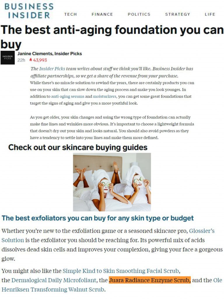BUSINESS INSIDER: The Best Anti-aging Foundation You Can Buy JUARA Skincare