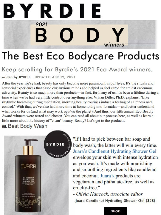 BYRDIE : The Best Eco Bodycare Products JUARA Skincare