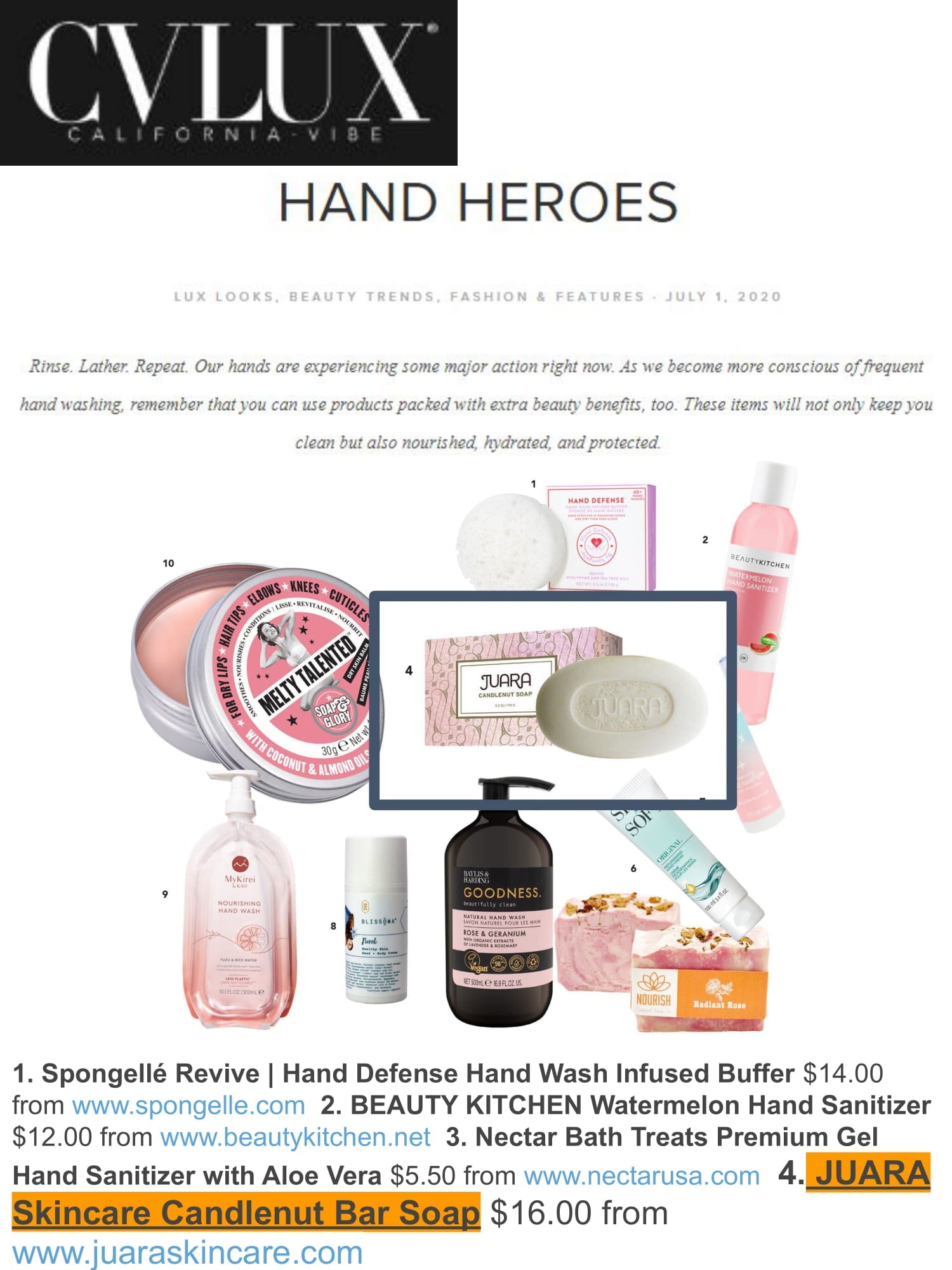 CV LUX: Hand Heroes JUARA Skincare