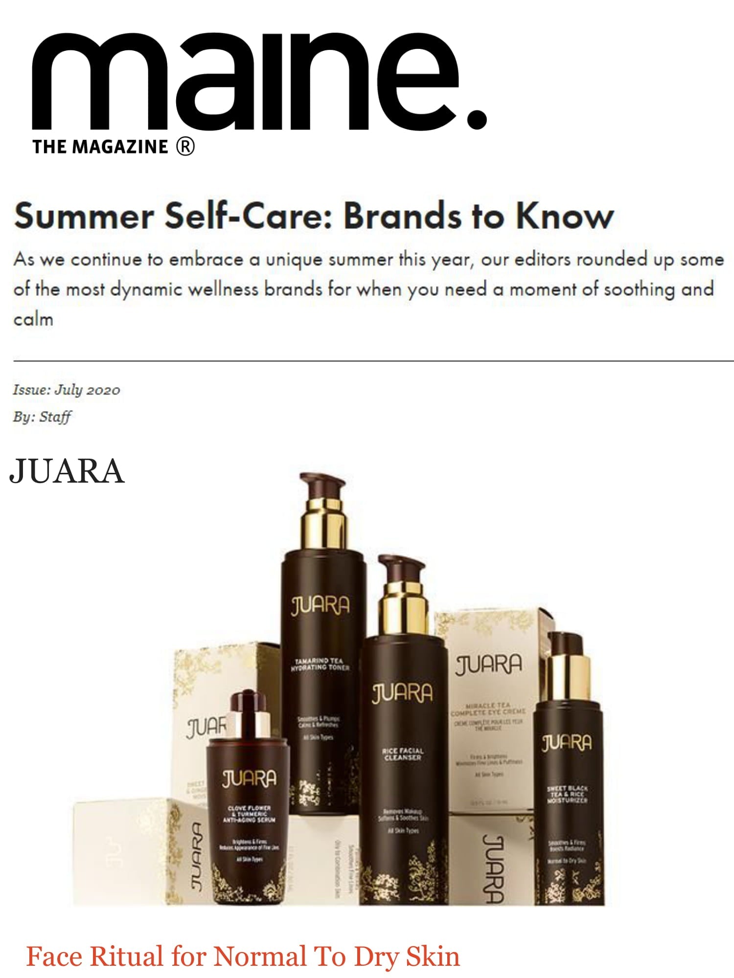THE MAINE: Summer Self-Care A-Z: Brands to Know JUARA Skincare