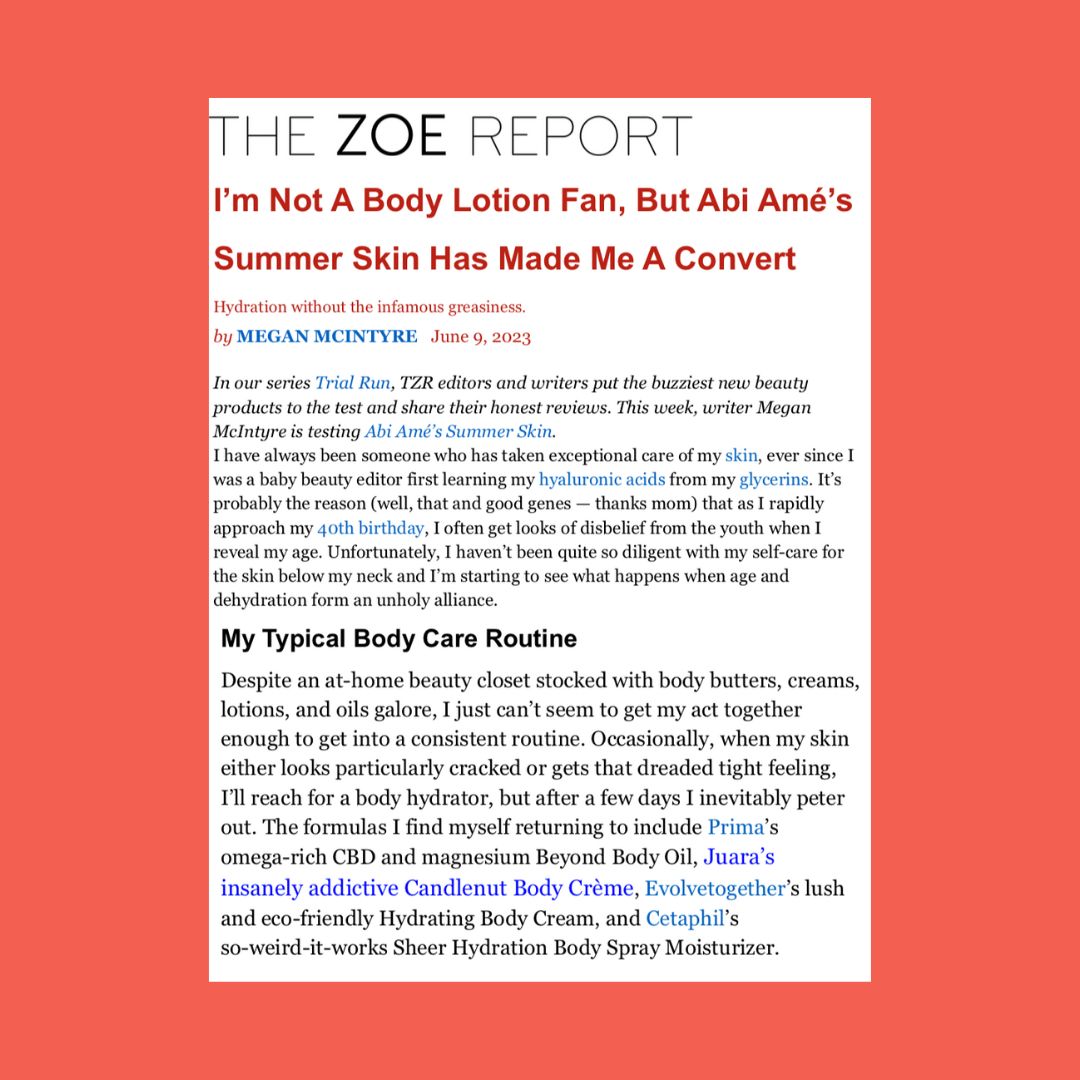 THE ZOE REPORT: My Typical Body Care Routine JUARA Skincare