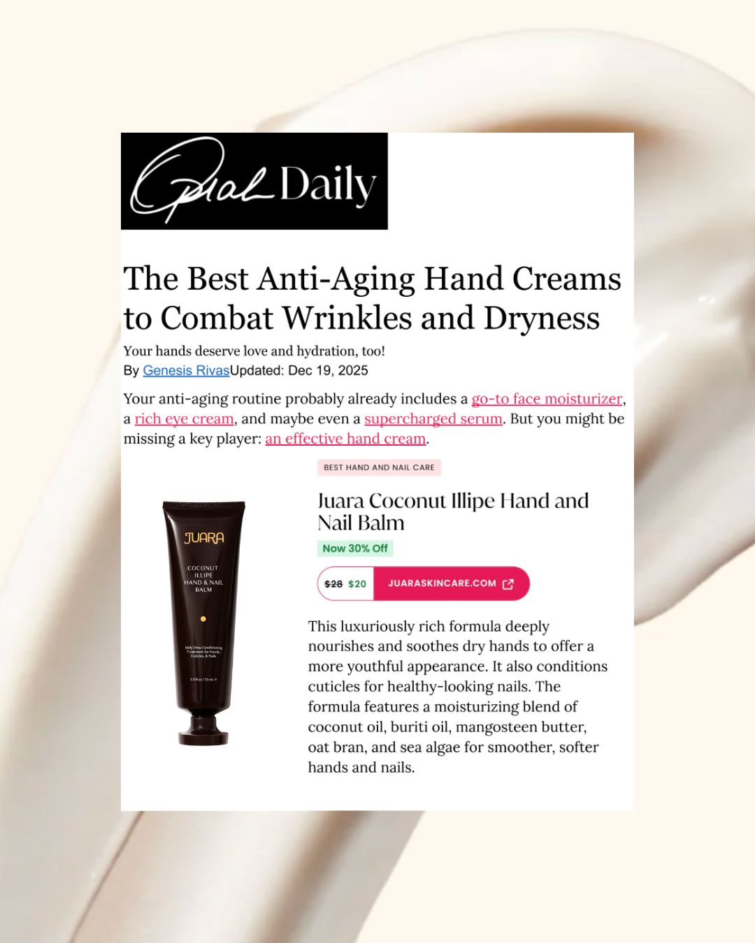 OPRAH: The Best Anti-Aging Hand Cream to Combat Wrinkles and Dryness